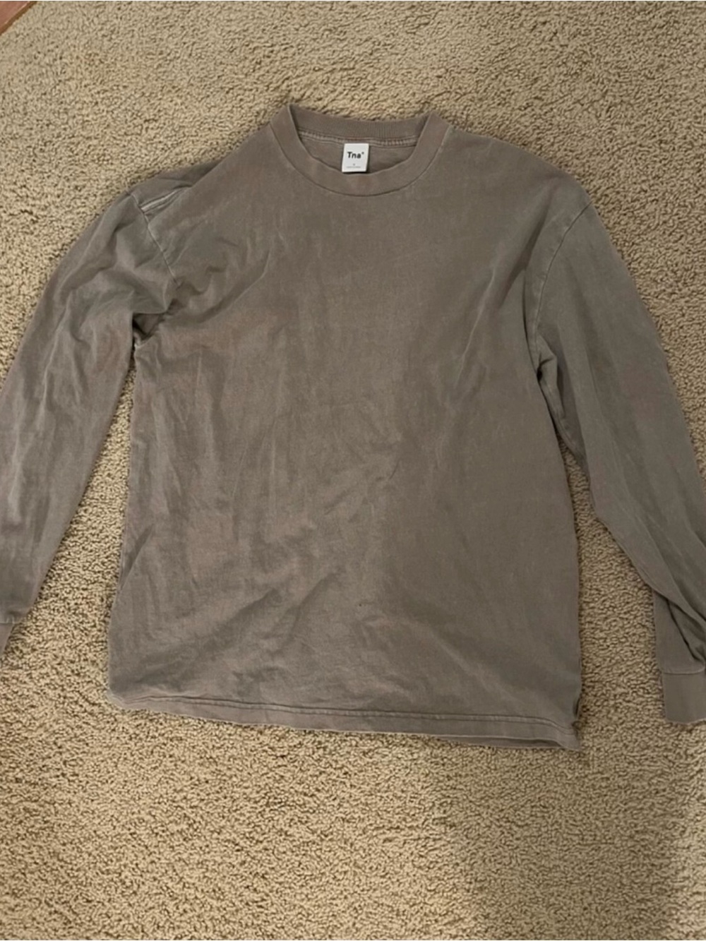 TNA oversized Long Sleeve Tee in washed taupe